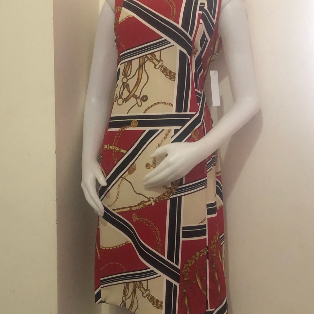 Sleeveless Smart Multi Color Patterned Dress. - image 5